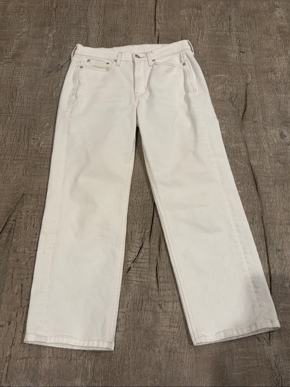 AYR Straight-Leg white Denim Jeans